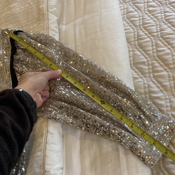 7 for All Mankind silver/goldish sequined dress - Picture 10 of 12